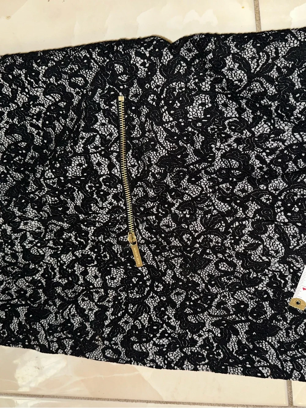 Michael Kors Black and Gray Patterned Skirt